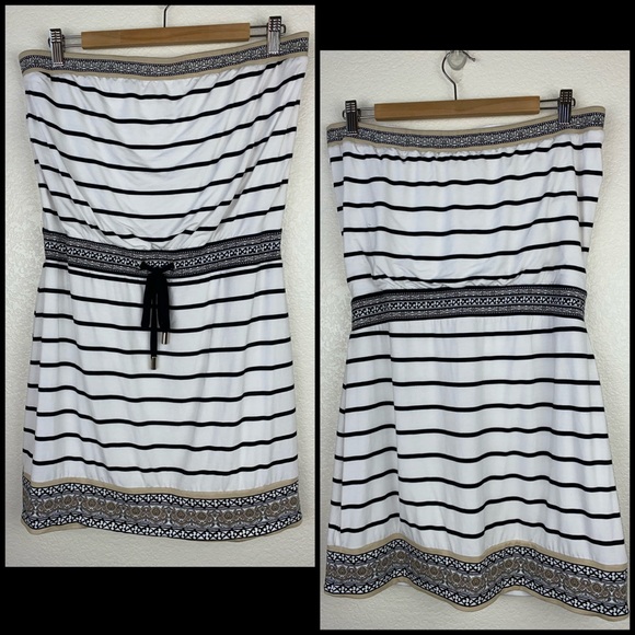 WHBM Striped Nautical Strapless Tube Dress - Picture 3 of 7